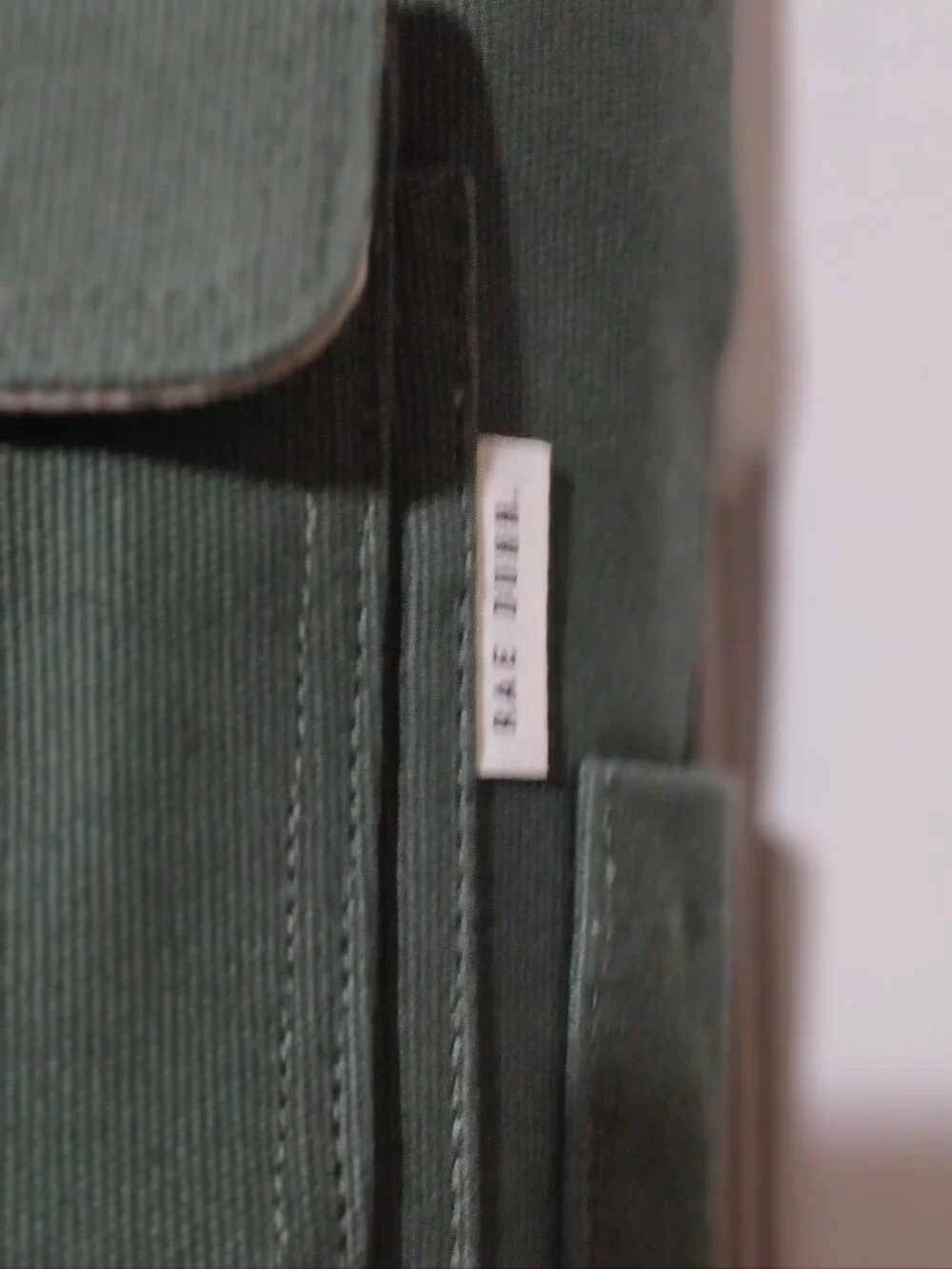 Rae Dunn Green Canvas Messenger Tote with Brown Trim